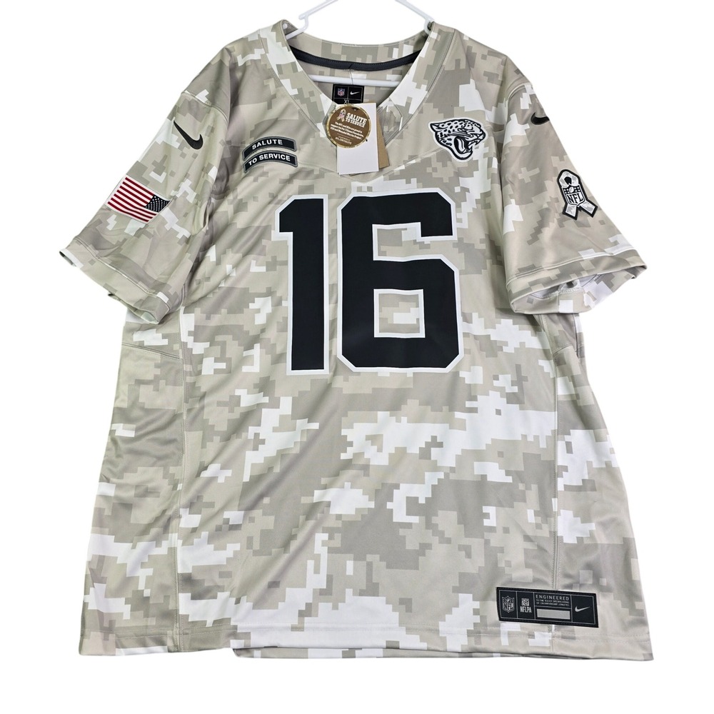 Nike Trevor Lawrence Jacksonville Jaguars Jersey Men XL Camo Salute to Service